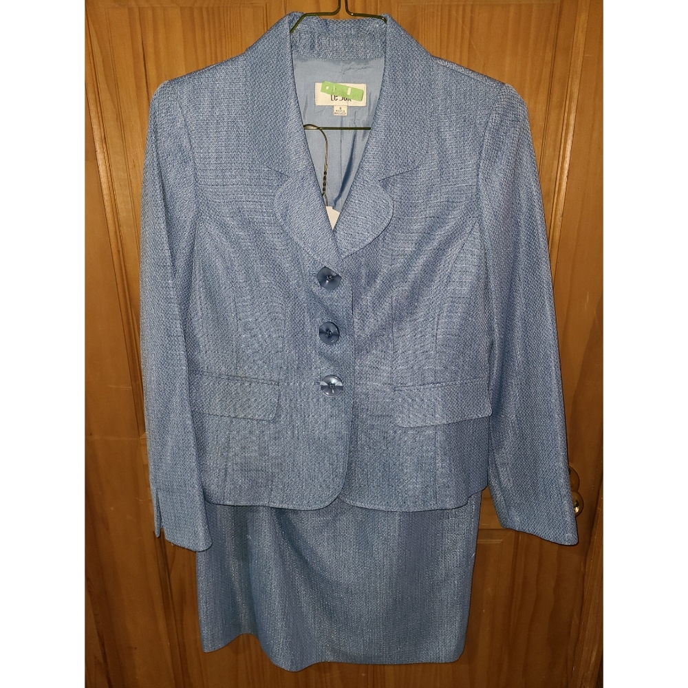 Sky Blue Calvin Klein Skirt Suit 8